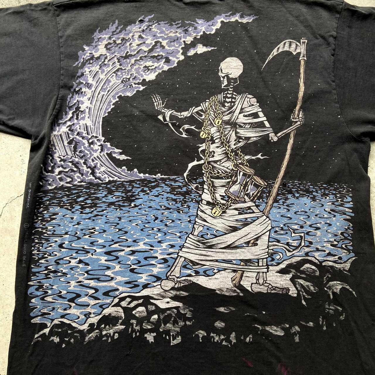 レアONEITA製 死神スカル ビンテージ Tシャツ L vintageハーレー