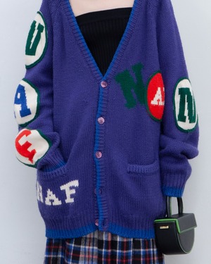 1980s NAF NAF - oversized lettered knit cardigan
