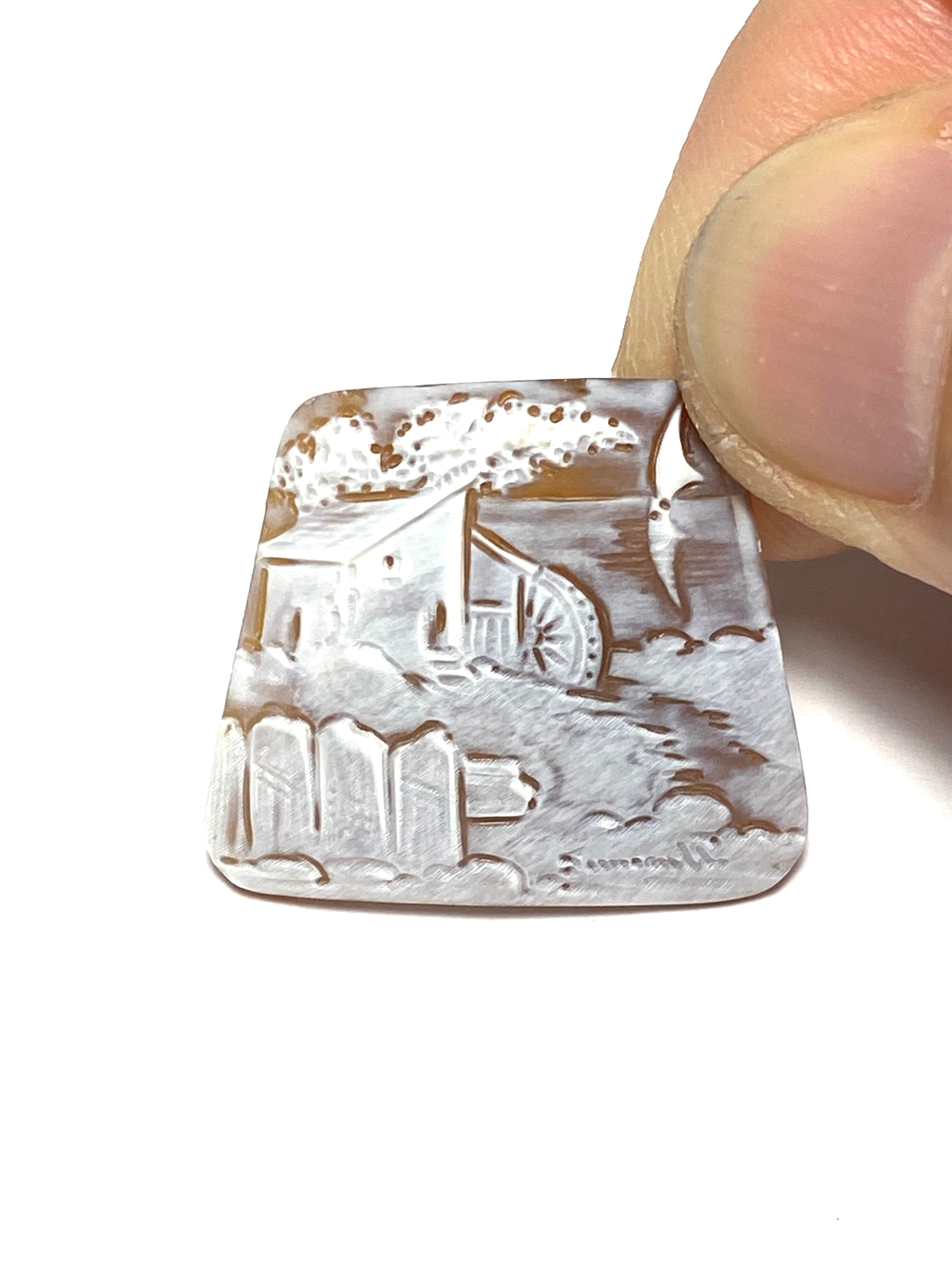 10.シェルカメオ(水車)［No.HA-2135］ | デザインアトリエ -kakera-