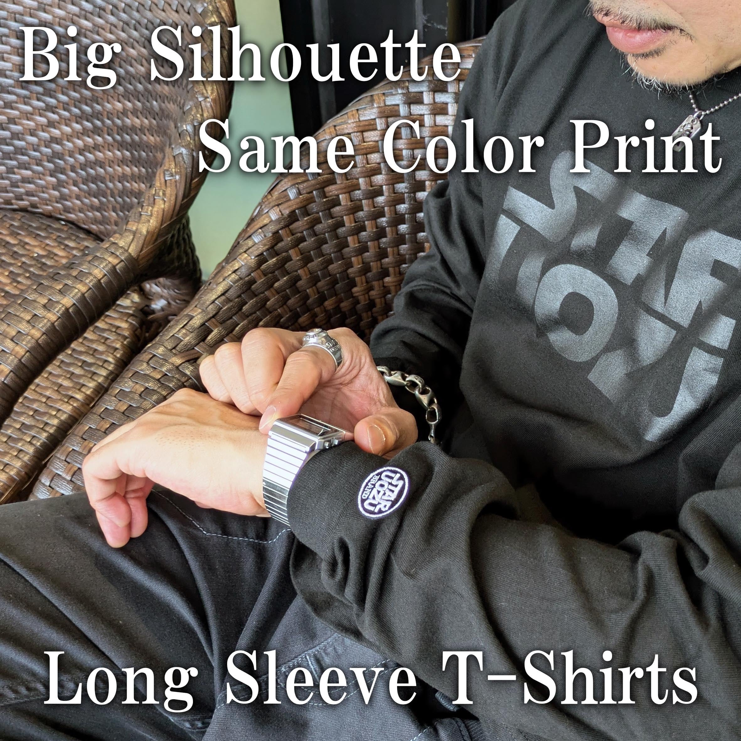 【BIGシルエット】STAR UOZU 長袖Tシャツ【同色プリント】