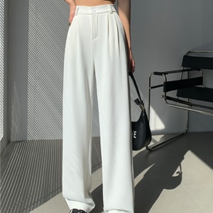 ダブルプリーツ ワイドレッグ パンツ(white)o11