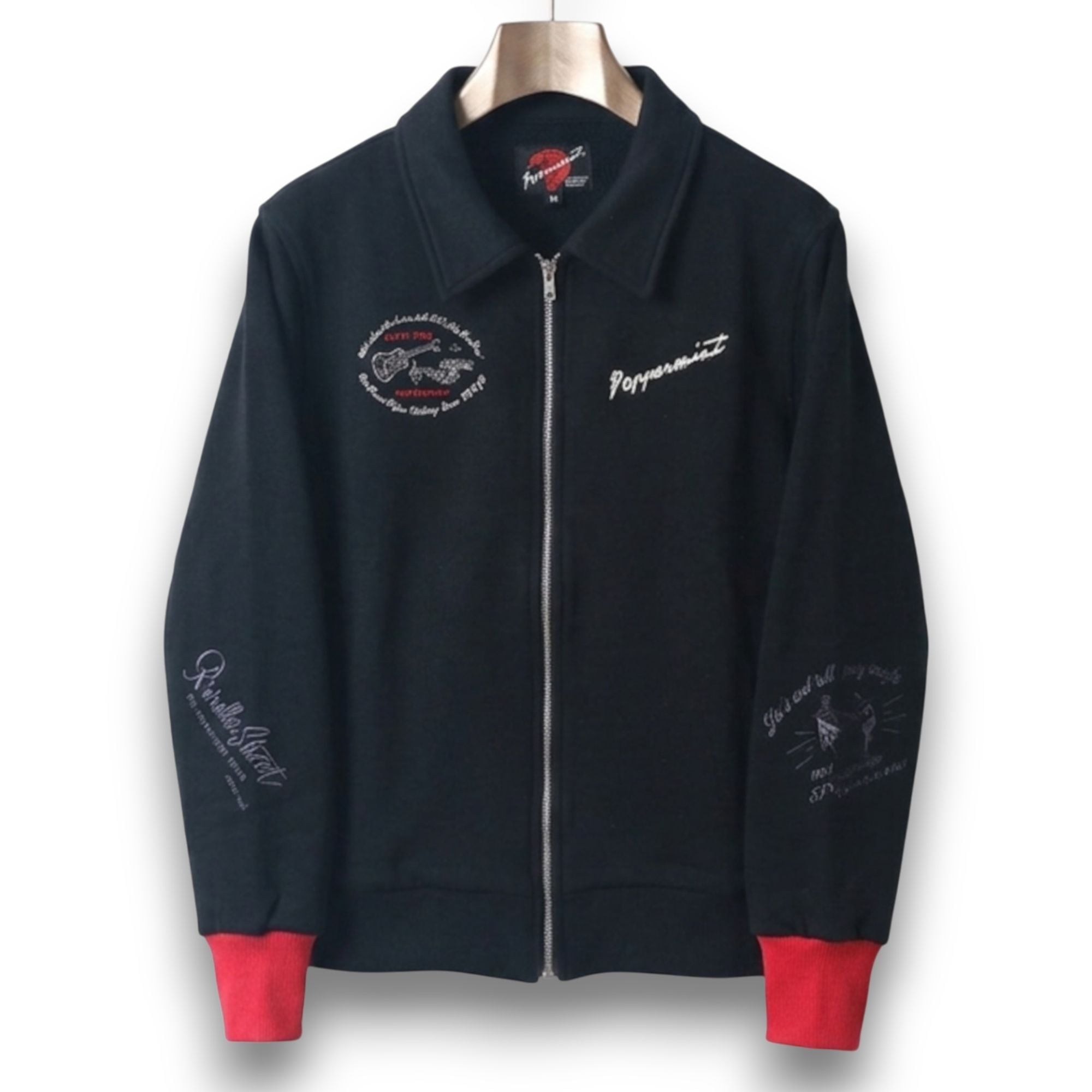 スウェット ブルゾン ジャケット 4 EMB SWEAT SWING TOP RSN-8533 黒