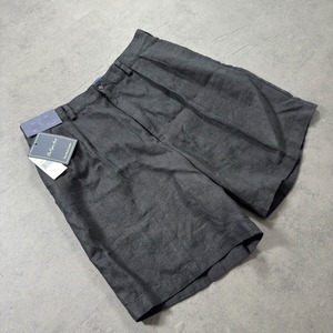 【DEAD STOCK】Polo by Ralph Lauren LINEN Black TYLER SHORTS W36 古着