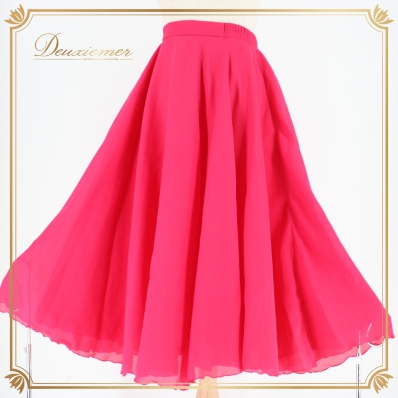 社交ダンス 衣装 スタンダード スカート レッスンウェア レディース ピンク系 無地 練習着 ビビッドピンク 濃いピンク ステージ衣装 派手 練習用 フレア スカート パーティー コスチューム 女性用 カジュアル おしゃれ サイズ調整可能 スポーツウェア ダンスウェア 着心地良い 柔らかい 生地 かわいい 旬のデザイン アクティブ スタイル