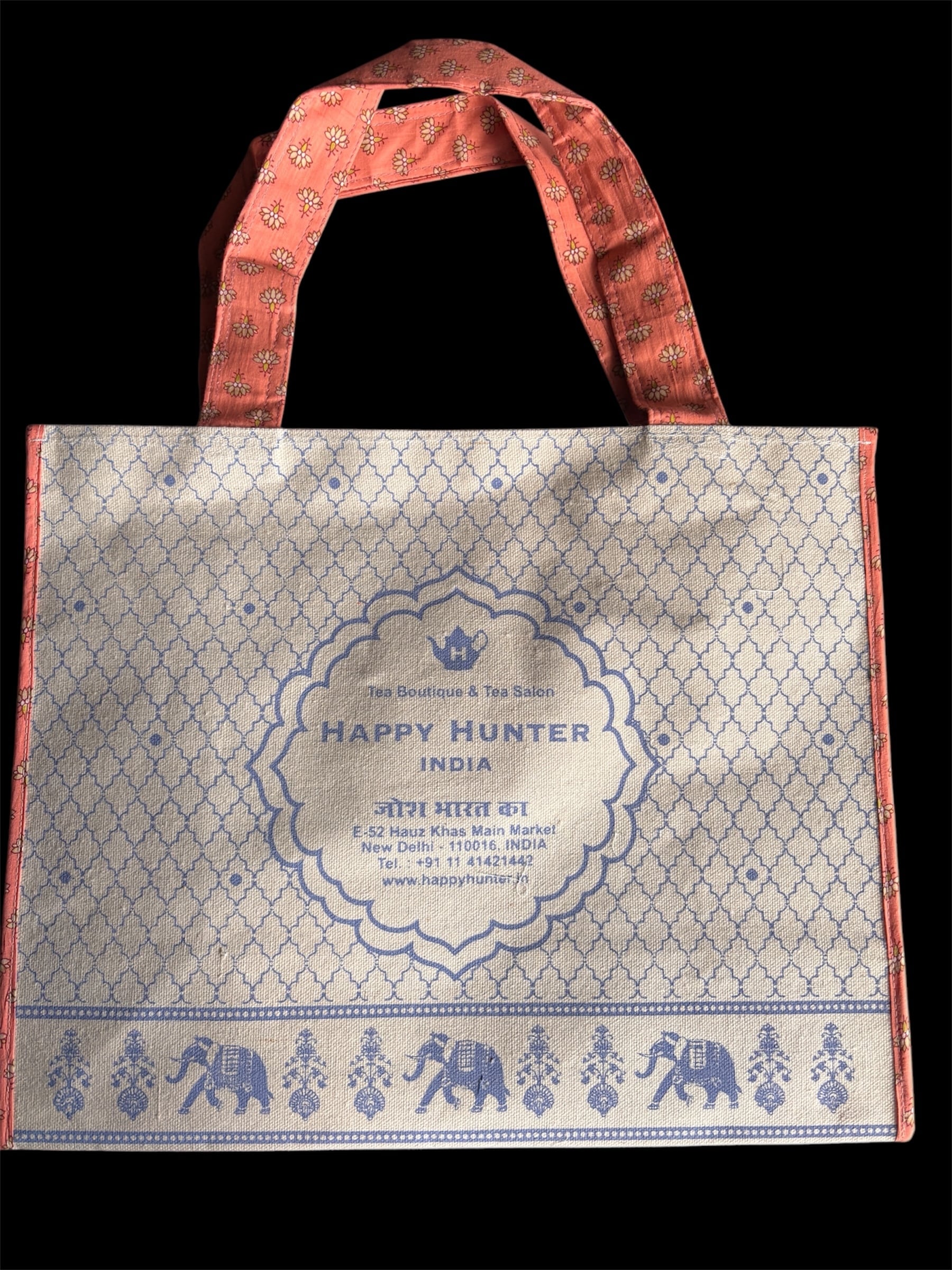 インド】ハッピーハンター マサラバッグ オリジナルM持ち手〈オレンジ