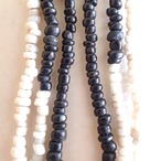 Mandi/マンディ Antique Beads Necklace Half(60cm)(White×Black)