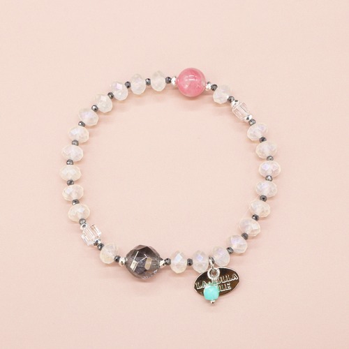 【Shining  Like Stardust】オーロラオーラ×シルバーオーラ×ロードナイトシリカ ブレスレット