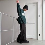 [GRWM]ボリュームワイドknit/グリーン