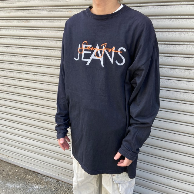 90s USA製　SeanJohn 両面プリントロンT ビッグサイズ　黒　XXL
