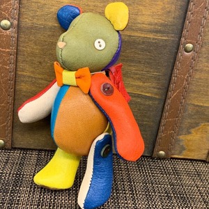 ジビエレザー鹿革ベルベア★マイスターの手作り「ベルズベア」スペシャルカラフル　写真の1点販売です