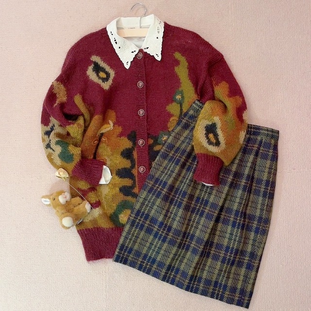 botanical lame knit cardigan