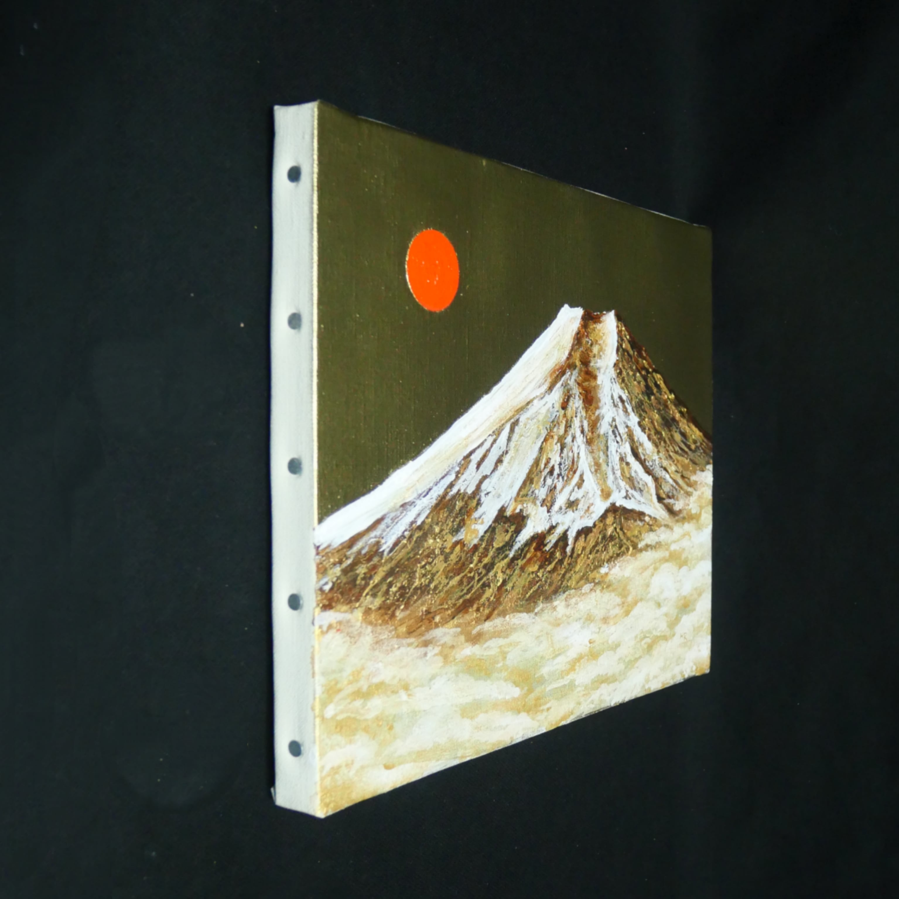 一点物 油彩画【旭日黄金富士】F3号 原画 富士山インテリア | HIROSHI1990