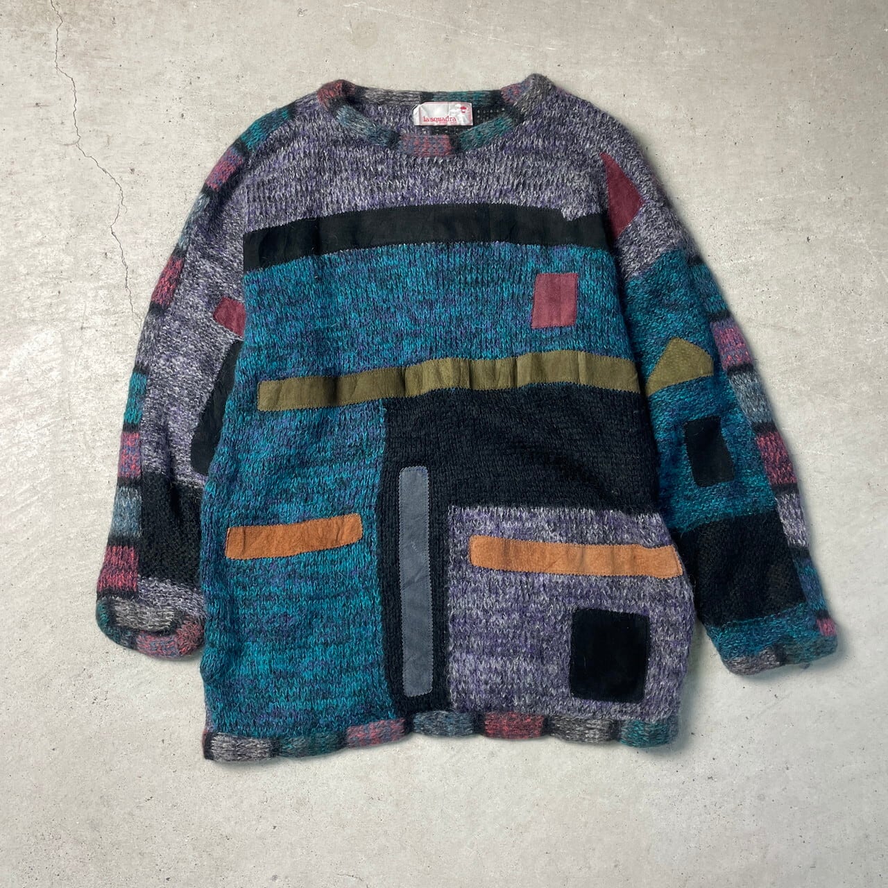 90年代 イタリア製 La squadra モヘア混 ウール×アルパカ×アクリル 