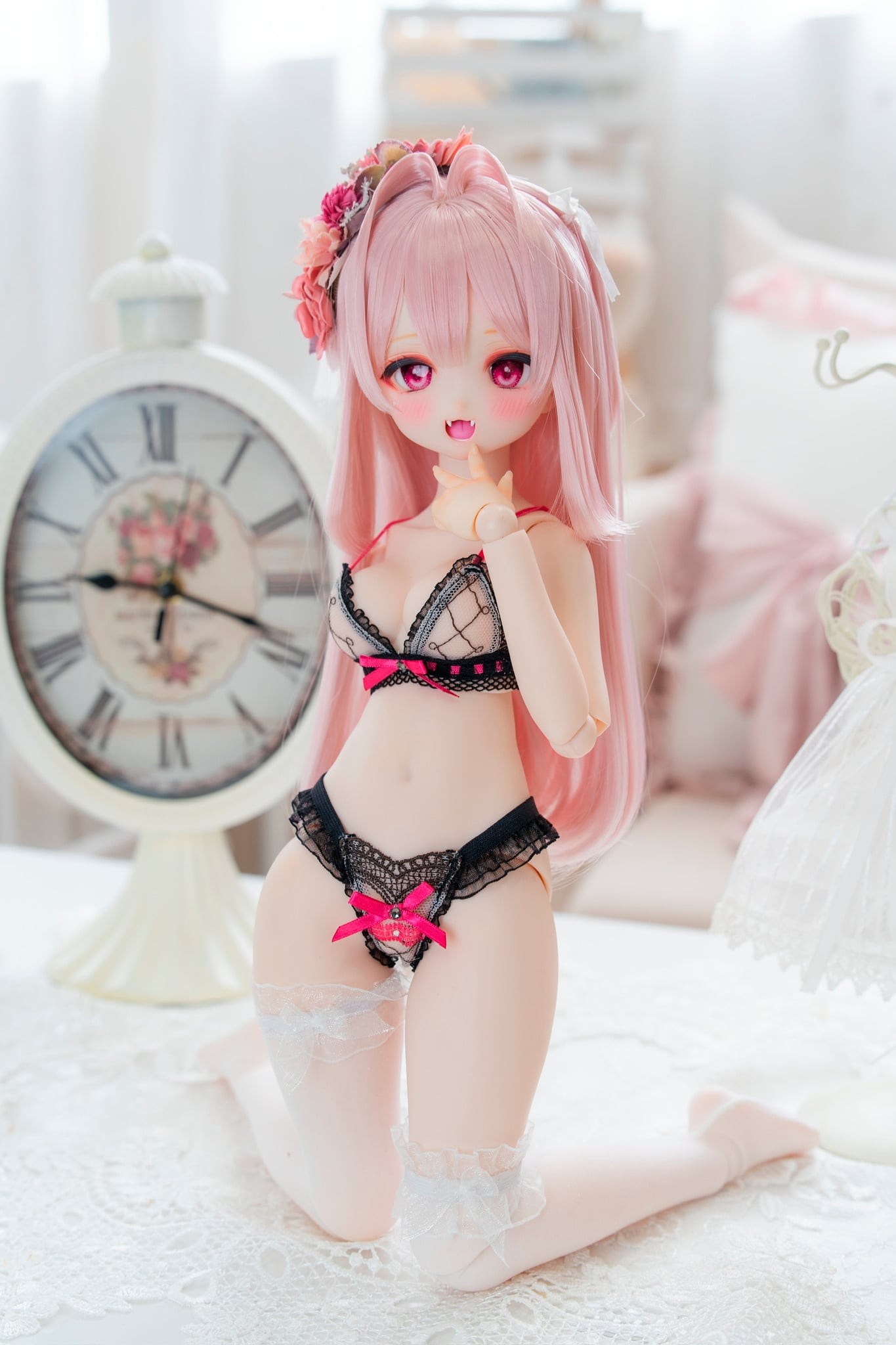 【DD(dy～dy＋胸)】ミルキーピンクレース下着
