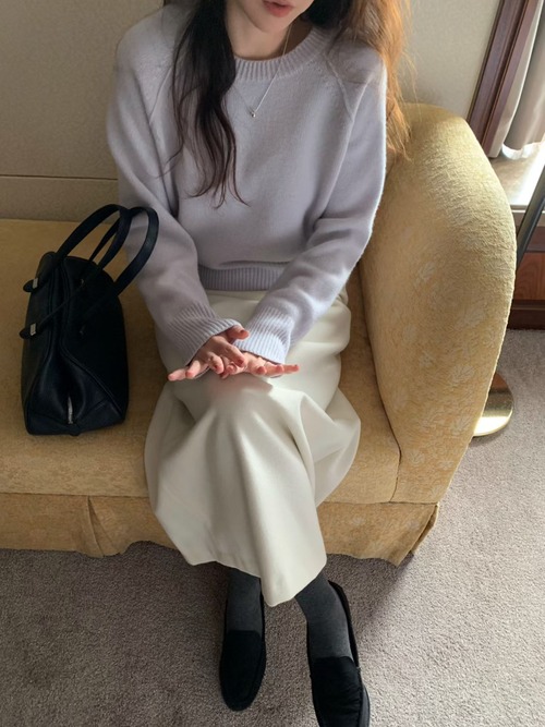 (予約) pretty young thing / Wool 100 raglan knit 4color　