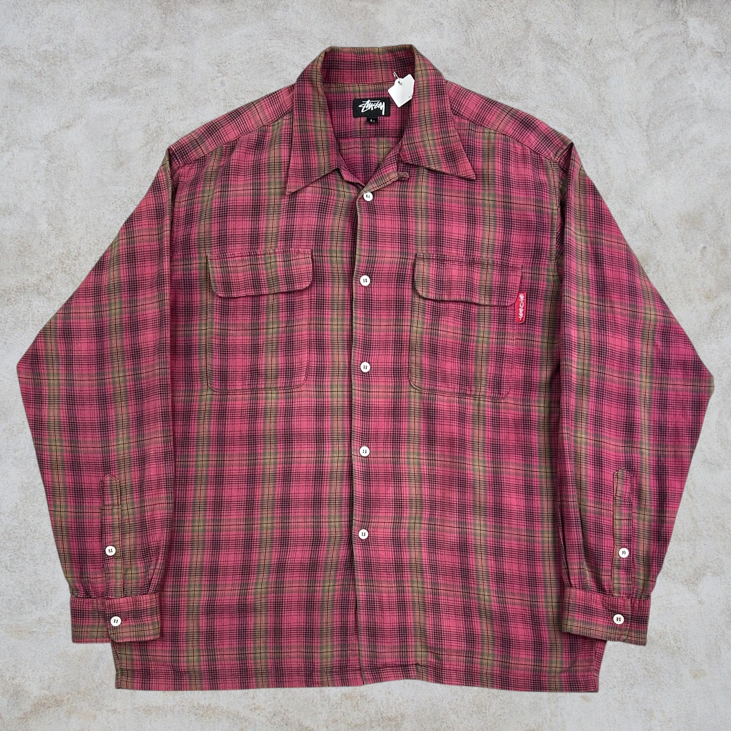Special】80's~90's old stussy Cotton Shirts “黒タグ” “総柄