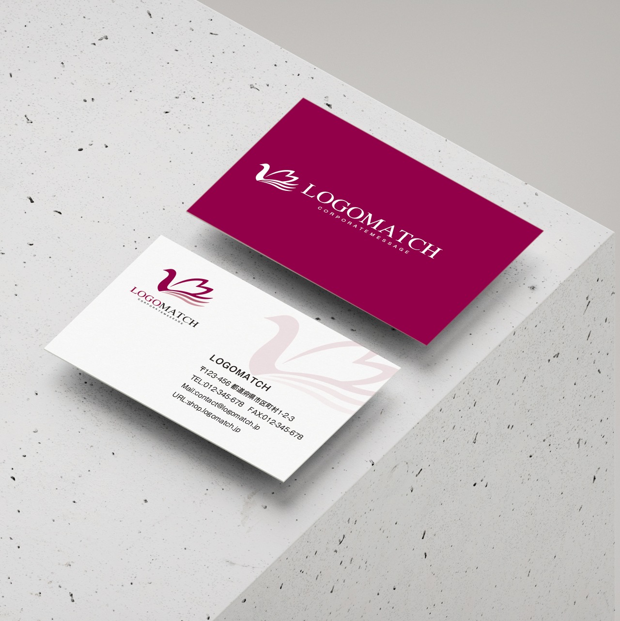 優美なハートと白鳥のロゴ