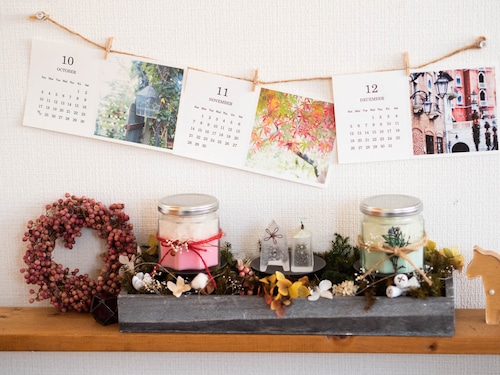 活版印刷カレンダー2021（カレンダーのみ）＊Mariko Hirai ＊ Photo＆Pastel & Embroidery
