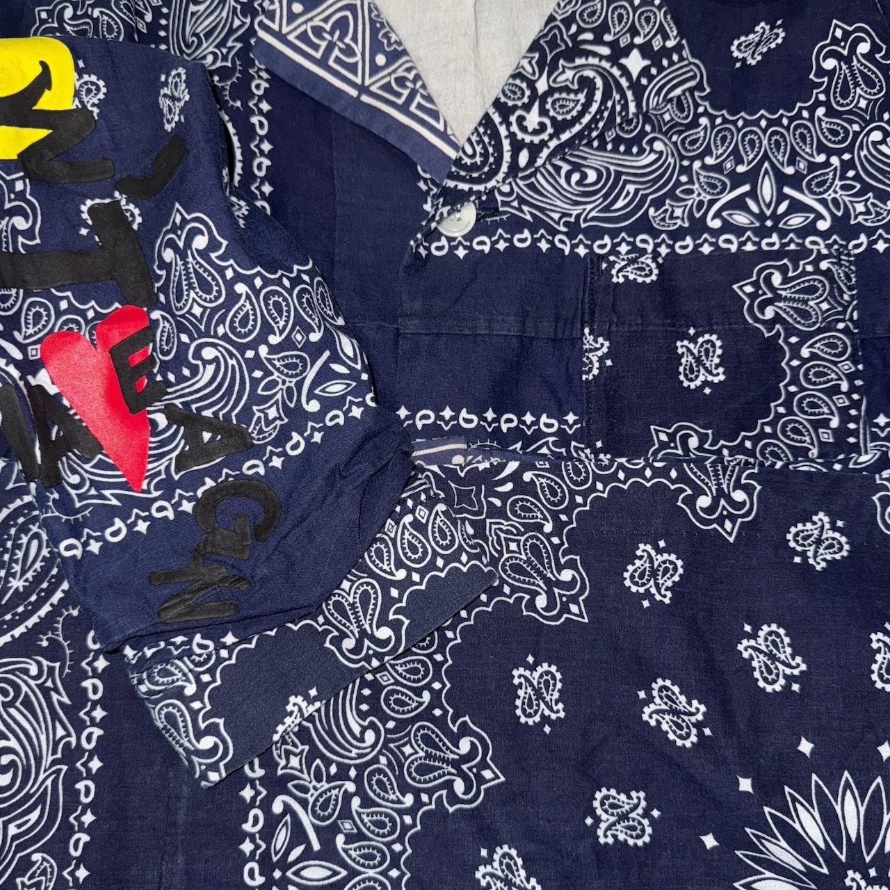 【READYMADE】 レディーメイド BANDANA SLEEPING SHIRT NAVY 1