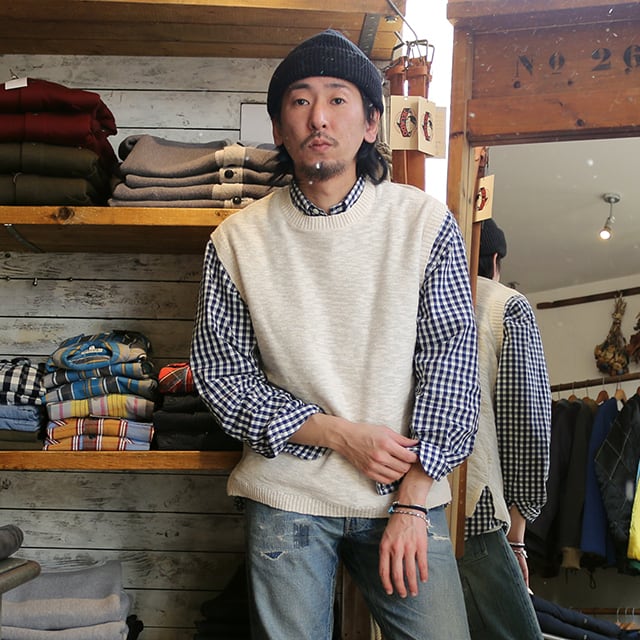 PENDLETON VEST ペンドルトン コットンニットベスト（o.white）（Black