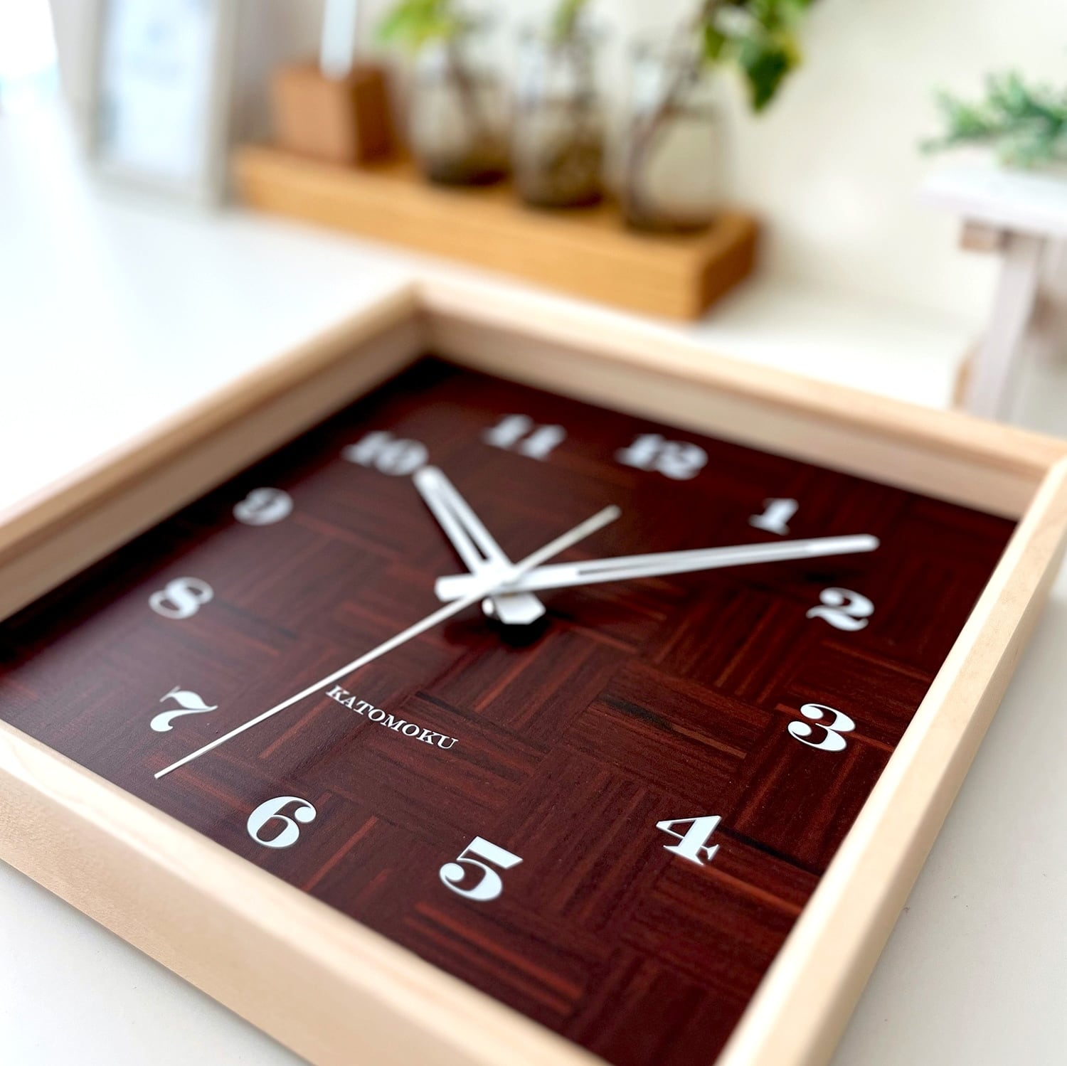 KATOMOKU Square clock 4 H.メープル km-144HM | 加藤木工株式会社