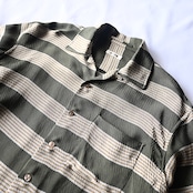 INTÉRIM / HYPER BIG VISCOSE STRIPE 60s OPEN COLLAR SHIRT
