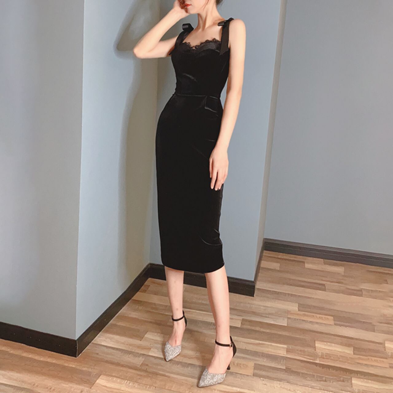 Camisole fitted midi dress 00056