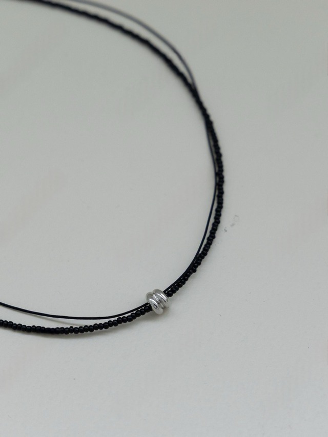 Double Line Beads Choker Necklace