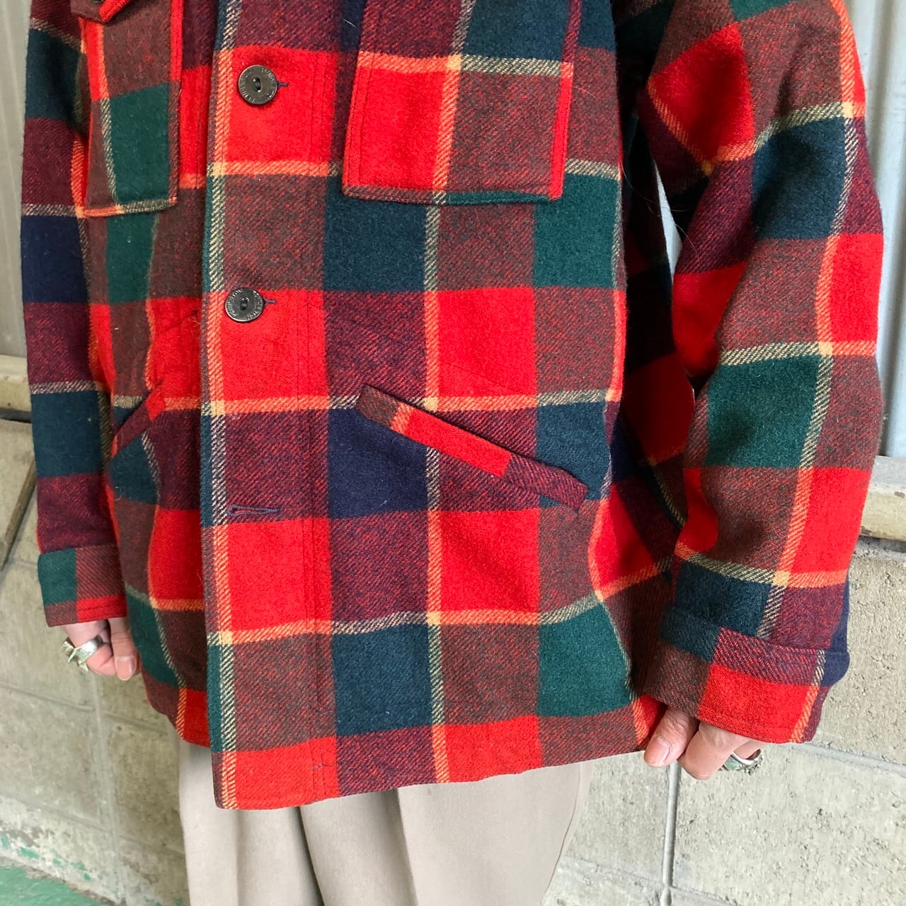 70年代 ビンテージ PENDLETON ペンドルトン チェック柄 ウールジャケット 4ポケット メンズXL 古着 70s ヴィンテージ レッド系  赤色 【ブルゾン・ジャケット】【SA30】 | cave 古着屋【公式】古着通販サイト