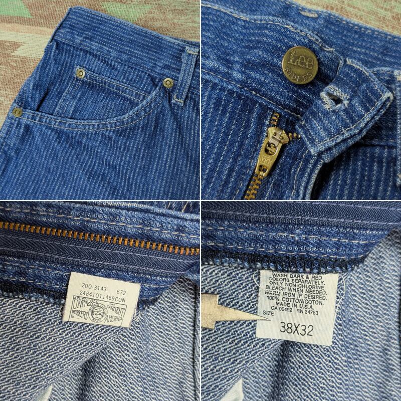 80s Lee 200-3143 Stripe Denim Jeans (W36) | Wonder Wear