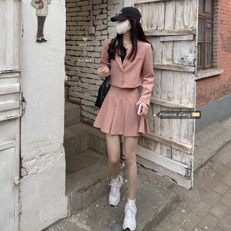 オータムスタイルジャケット プリーツスカート 大人ガーリー スウィート キュート カジュアル 秋物 モンロー37865629688