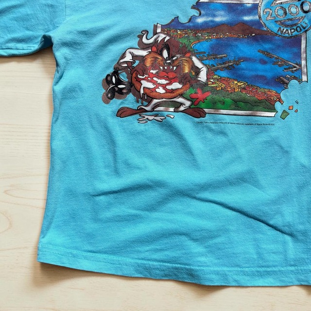 【KIDS】Looney Tunes Graphic T-Shirt Light Blue (2000s) size: 120–130cm