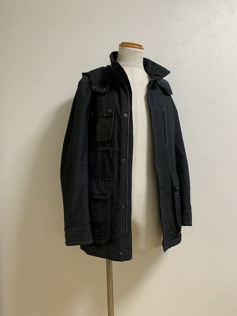 Switched Design Stand collar Hooded Zip-Up Jacket "LANVIN"