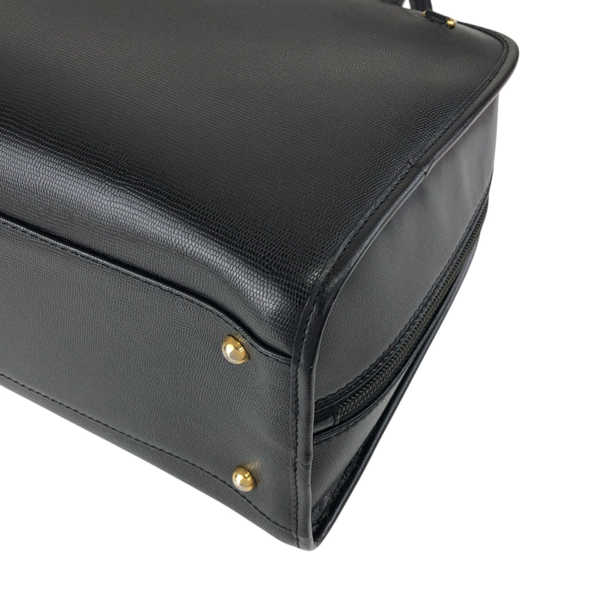 CELINE セリーヌ ハンドバッグ ブラック サークルロゴ レザー ボストン