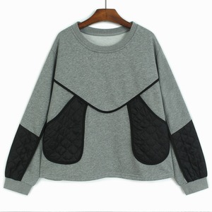 CONTRAST EDGE ASYMMETRIC PANEL SWEATSHIRT M-18785