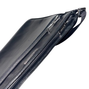ERMENEGILDO ZEGNA black leather shoulder bag
