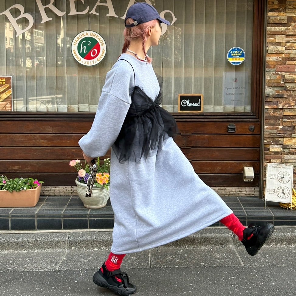 ボリュームスウェットワンピース_LN02643