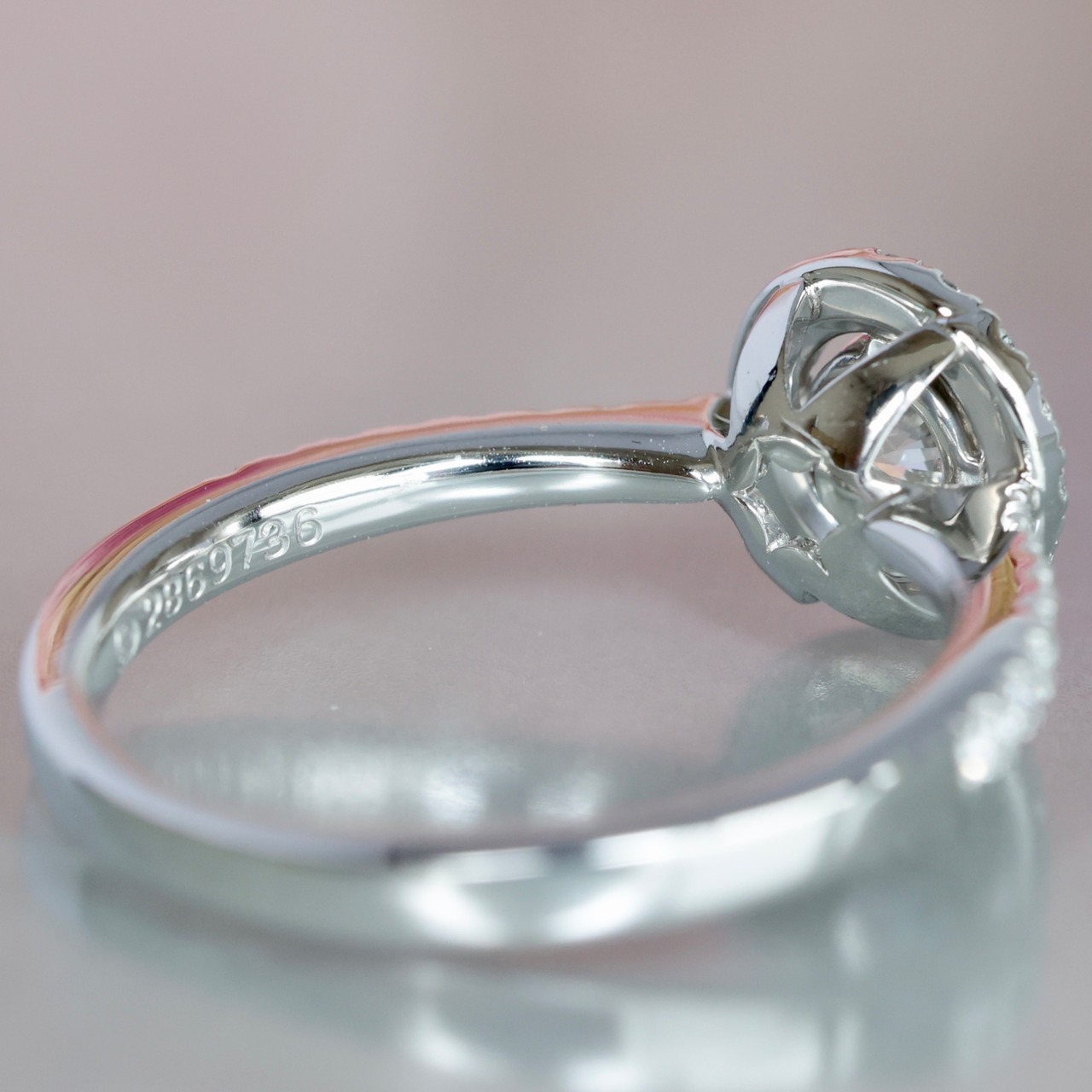 Pt900 フォーエバーマーク ダイヤモンド 0.50ct F SI2 VG 0.26ct 