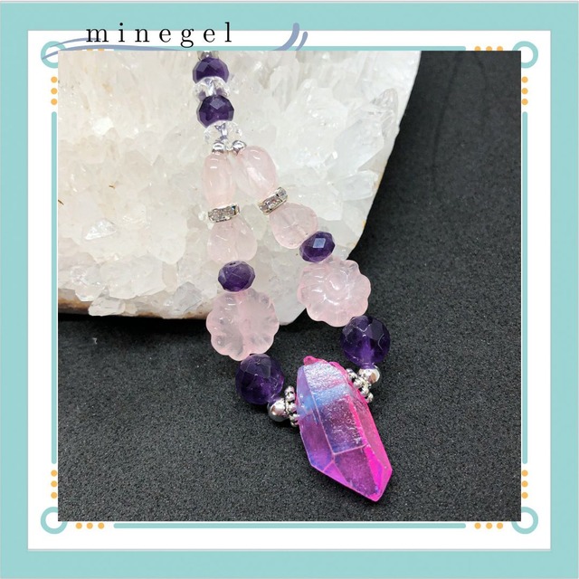 水晶ポイントキーホルダー✨️ ✨｜minegel-オーダーメイドできるおしゃれパワーストーンブレスレット