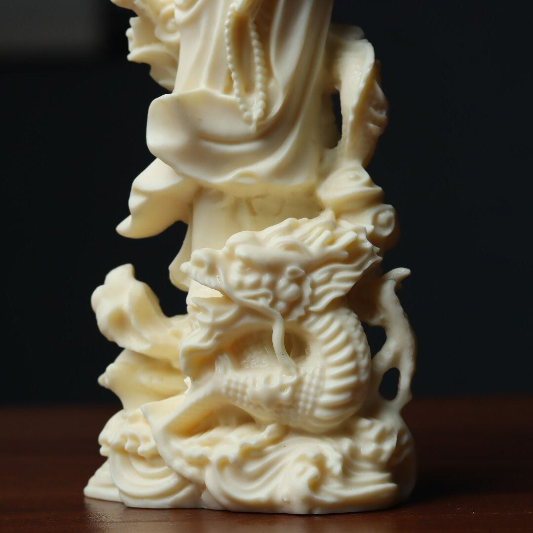 龍上観音菩薩 観音菩薩像 観音様 龍 仏像 置物 神 豊穣 財運 厄除 開運