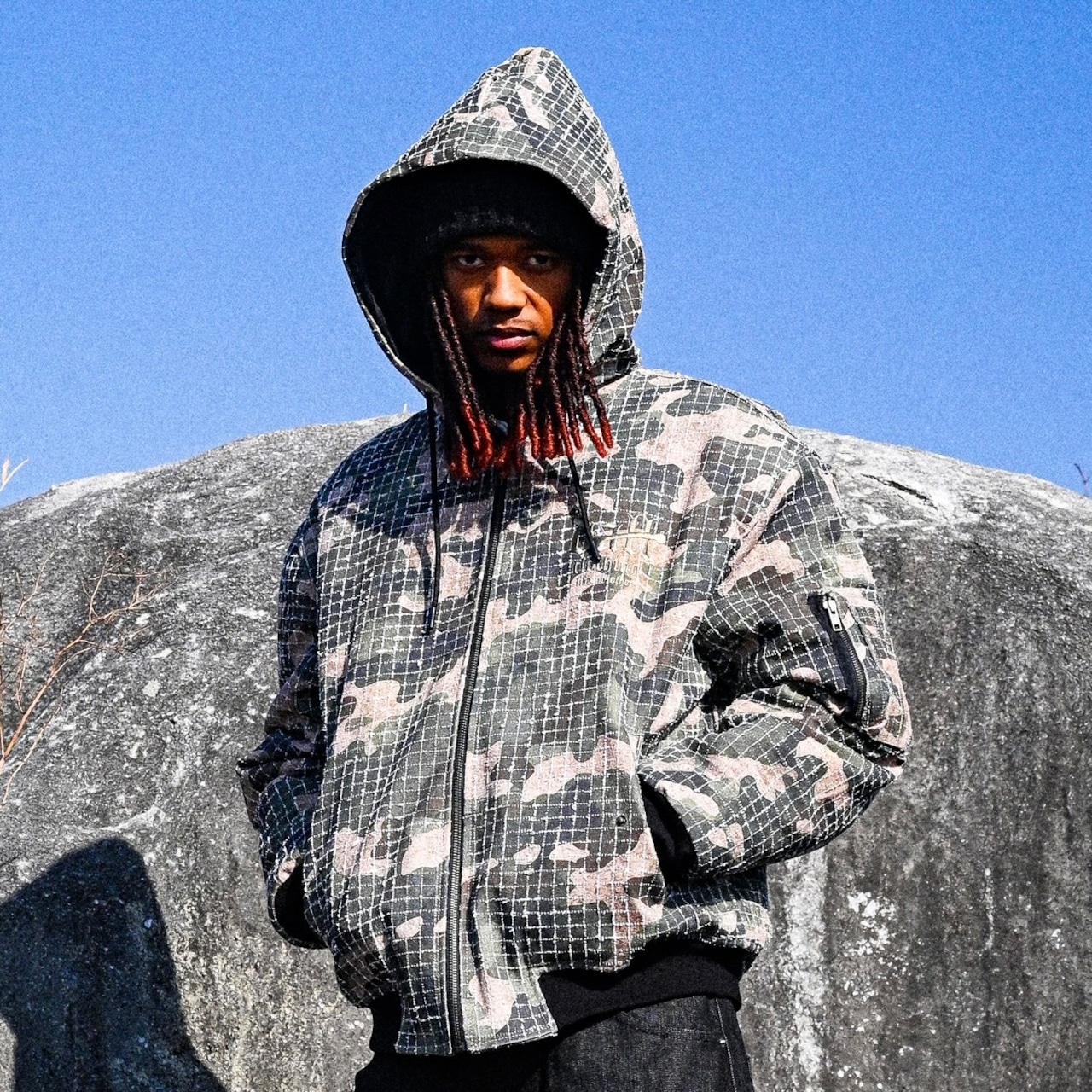 OG LOGO RIPSTOP CAMO HOODED JACKET