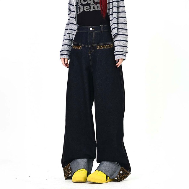 レオパードアクセントストリートデニム 2col   R01642