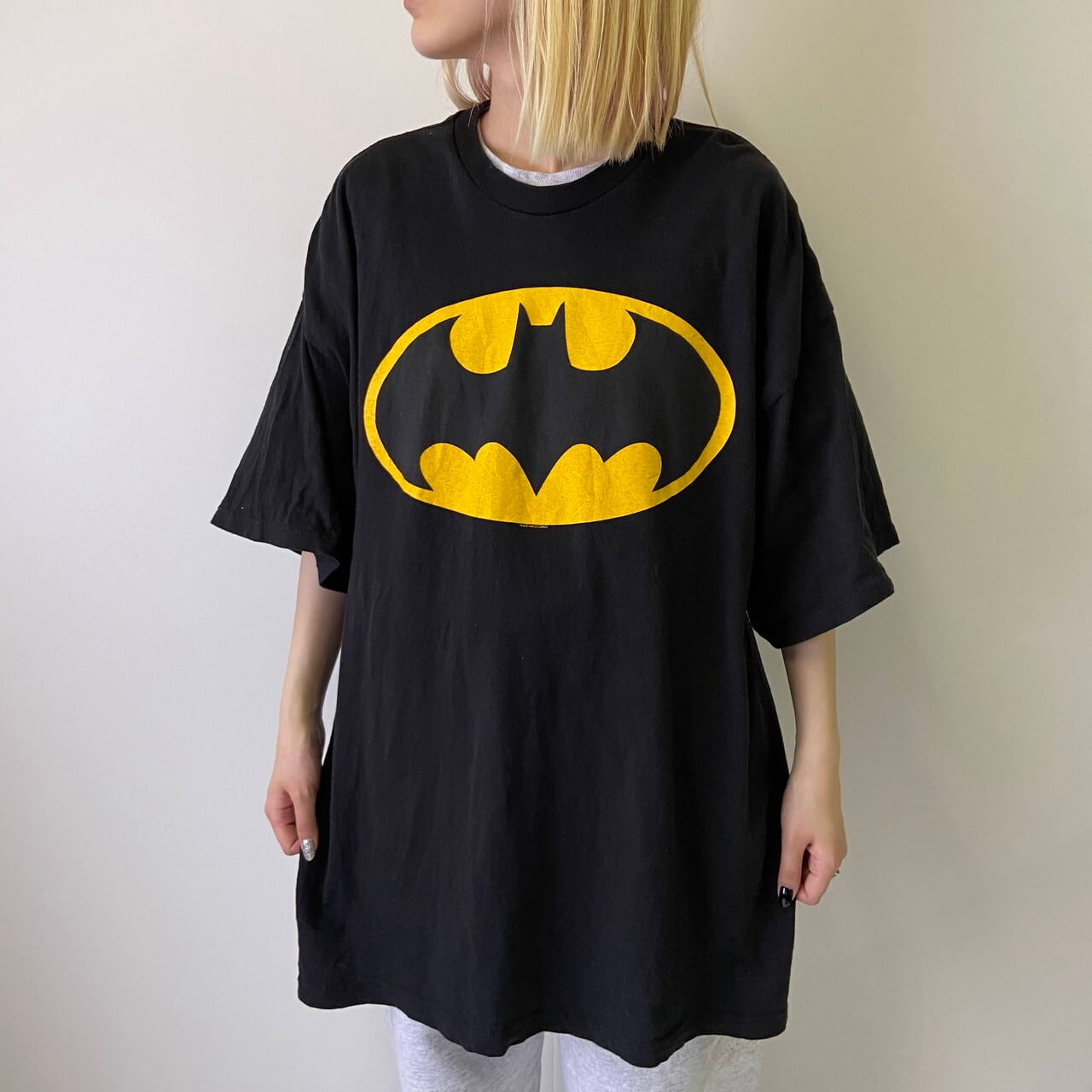 スーパービッグサイズ BATMAN バットマン ロゴプリントTシャツ メンズ