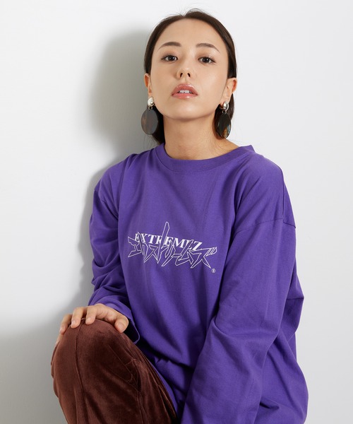 BRAND LOGO LONGSLEEVE TEE TYPE C - VIOLETPURPLE / WHITE / BLACK -（EXZ20SS-007）