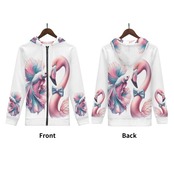 美女と野獣-Women's All Over Print Zip Up Hoodie 4224
