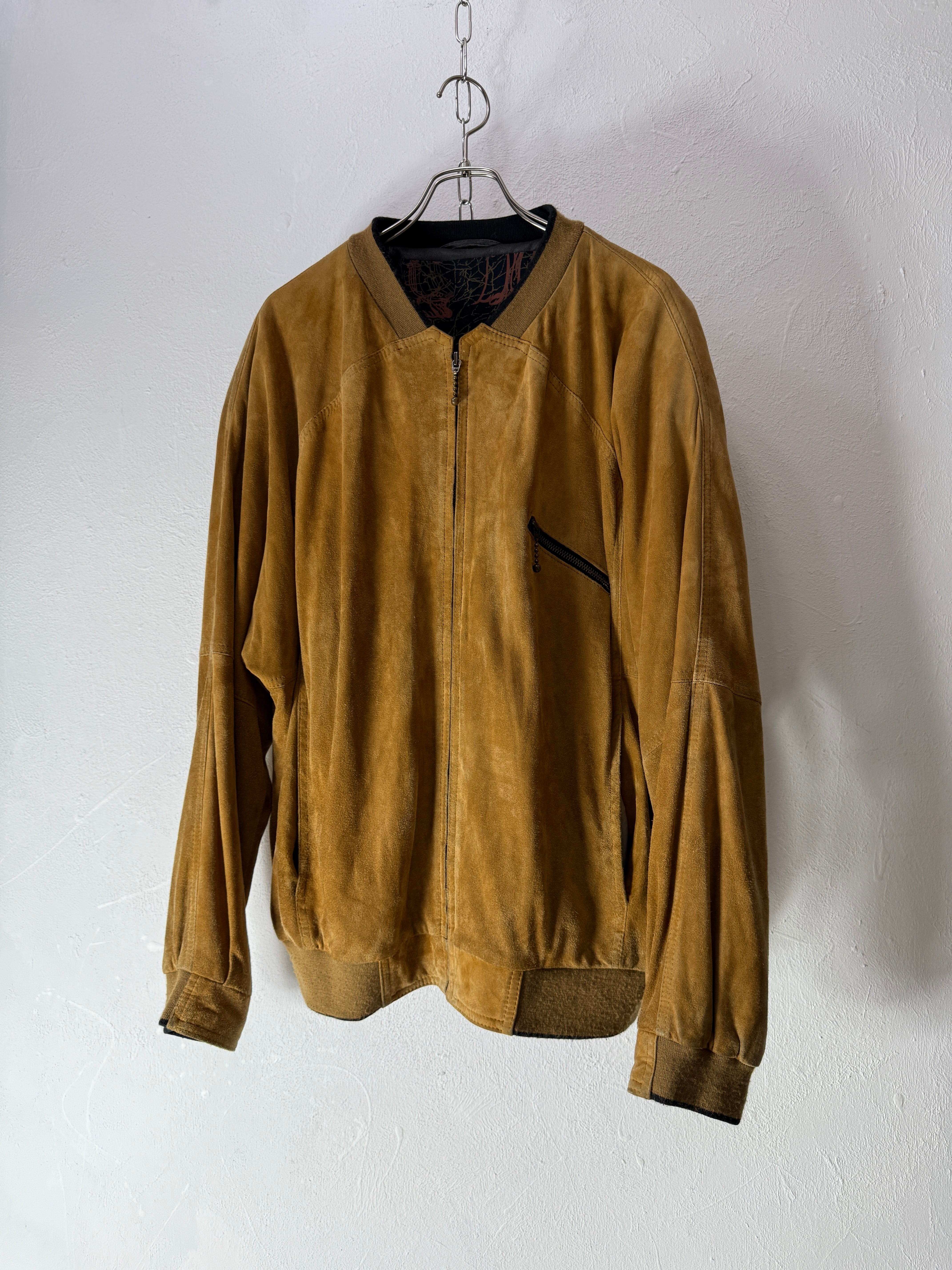 Euro 90s Goatskin Suede zip-up Jacket