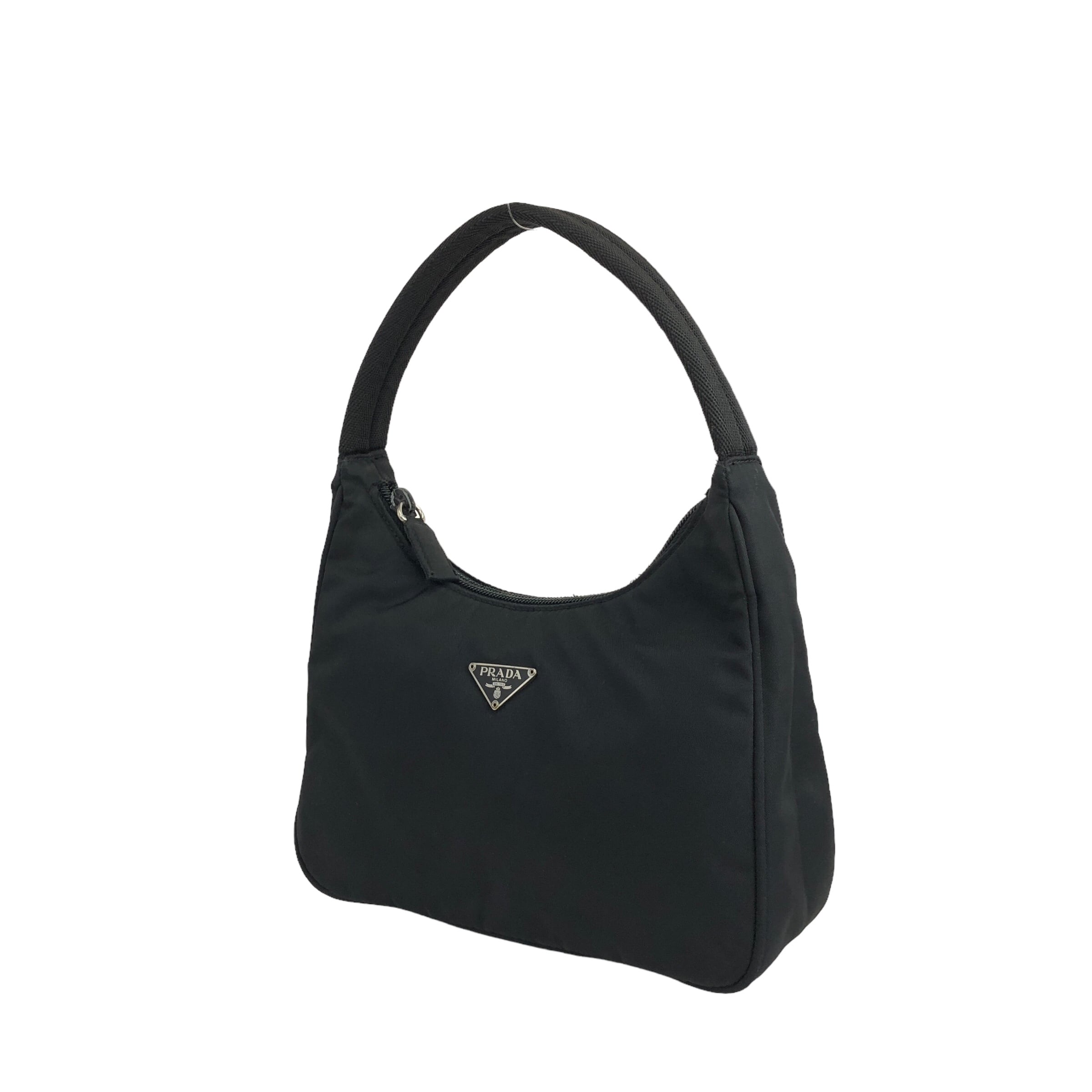 PRADA プラダ テスート ハンドバッグ ブラック トライアングル PRADA プラダ テスート ハンドバッグ ブラック トライアングル