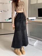 ロングデニムスカート　G12CSK0002