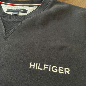 【TOMMY HILFIGER】刺繍 ワンポイントロゴ スウェット トレーナー L ネイビー トミーヒルフィガー US古着