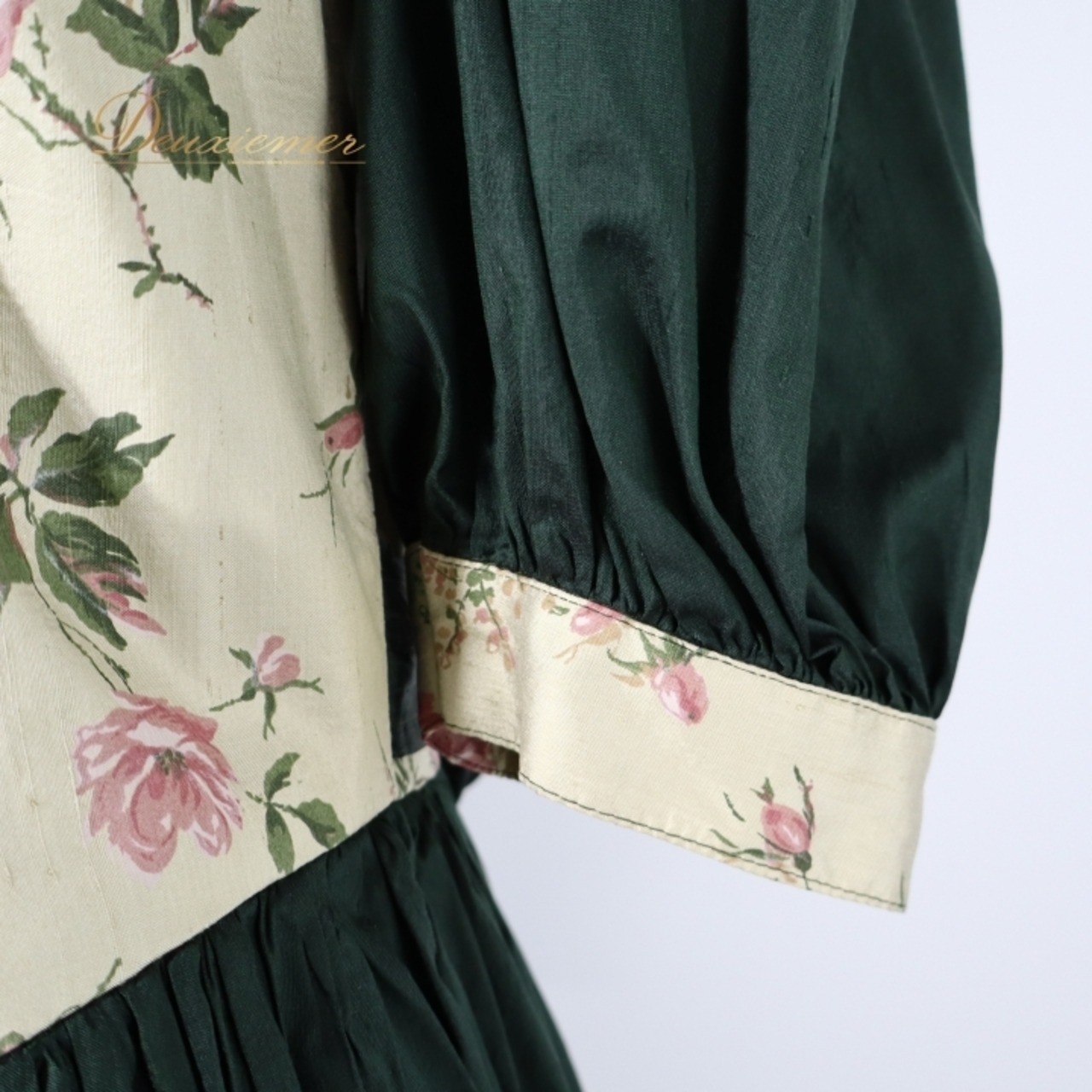 フォークダンス 衣装 ワンピース ドレス グリーン系 花柄 光沢 かわいい カントリー チロリアン 落ち着いた色 華やか ダンス衣装 イベント ステージ 練習 レッスン ピンク系